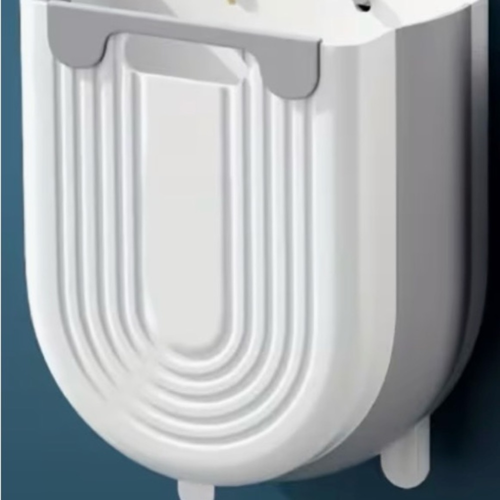 Modern White cabinet mounted Bathroom or kitchen foldable trash can